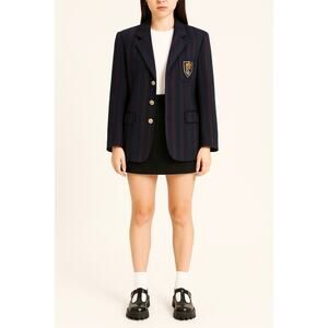 Vintage Ralph Lauren Crest Tailored Blazer Wool Preppy Grandpa Size 6 Menswear